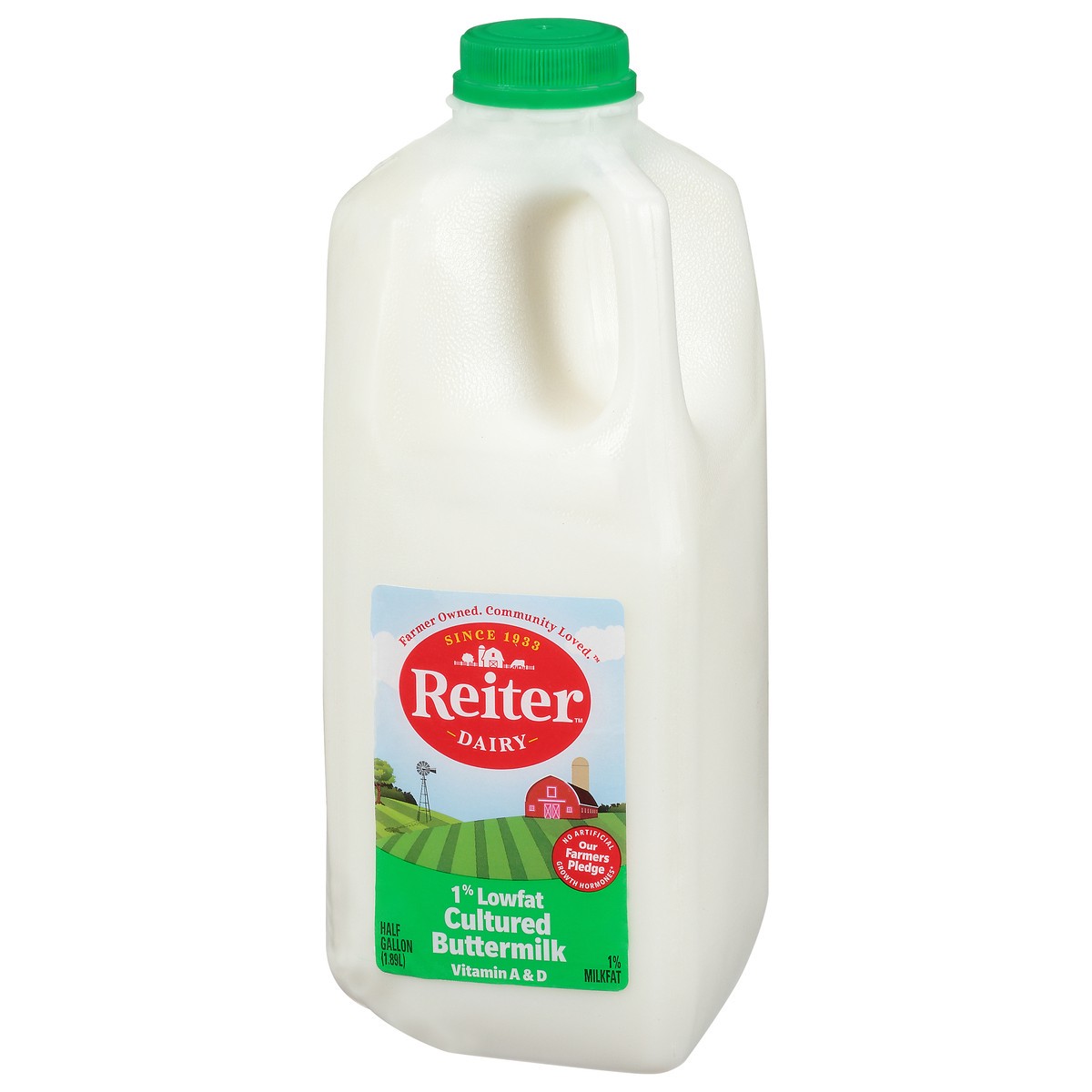 slide 9 of 14, Reiter Dairy 1% Lowfat Cultured Buttermilk Half Gallon - 1 Jug, 0.50 gal