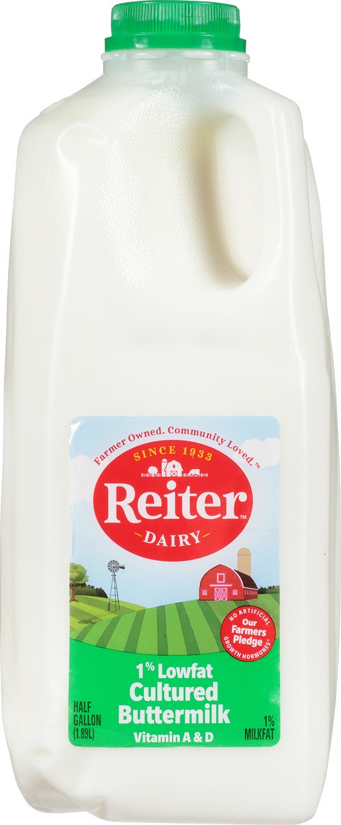 slide 1 of 14, Reiter Dairy 1% Lowfat Cultured Buttermilk Half Gallon - 1 Jug, 0.50 gal