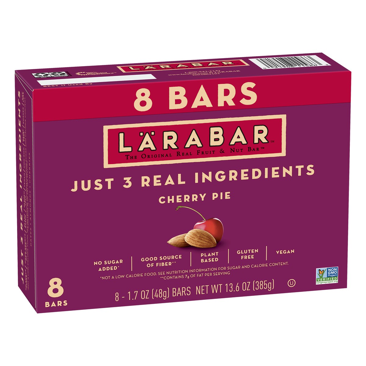 slide 9 of 9, LÄRABAR Cherry Pie, Gluten Free Vegan Fruit & Nut Bars, 1.7 oz bars, 8 ct, 8 ct