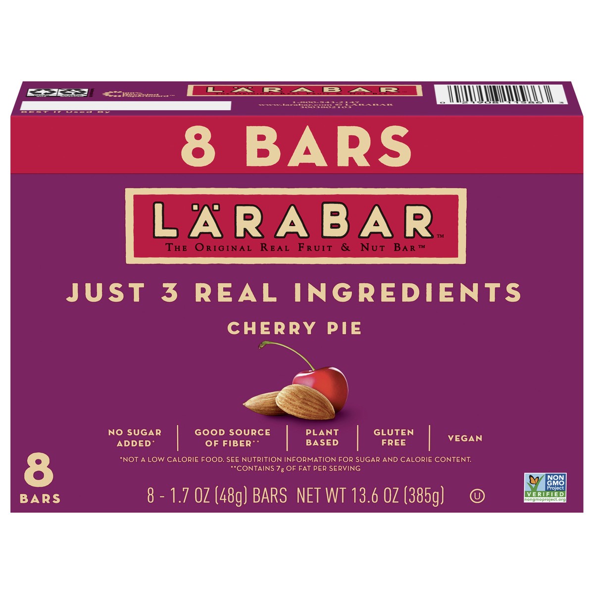 slide 1 of 9, LÄRABAR Cherry Pie, Gluten Free Vegan Fruit & Nut Bars, 1.7 oz bars, 8 ct, 8 ct