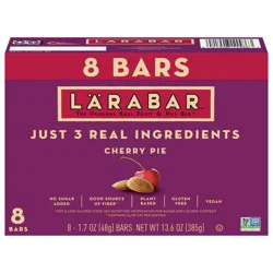 LÄRABAR Cherry Pie, Gluten Free Vegan Fruit & Nut Bars, 1.7 oz bars, 8 ct