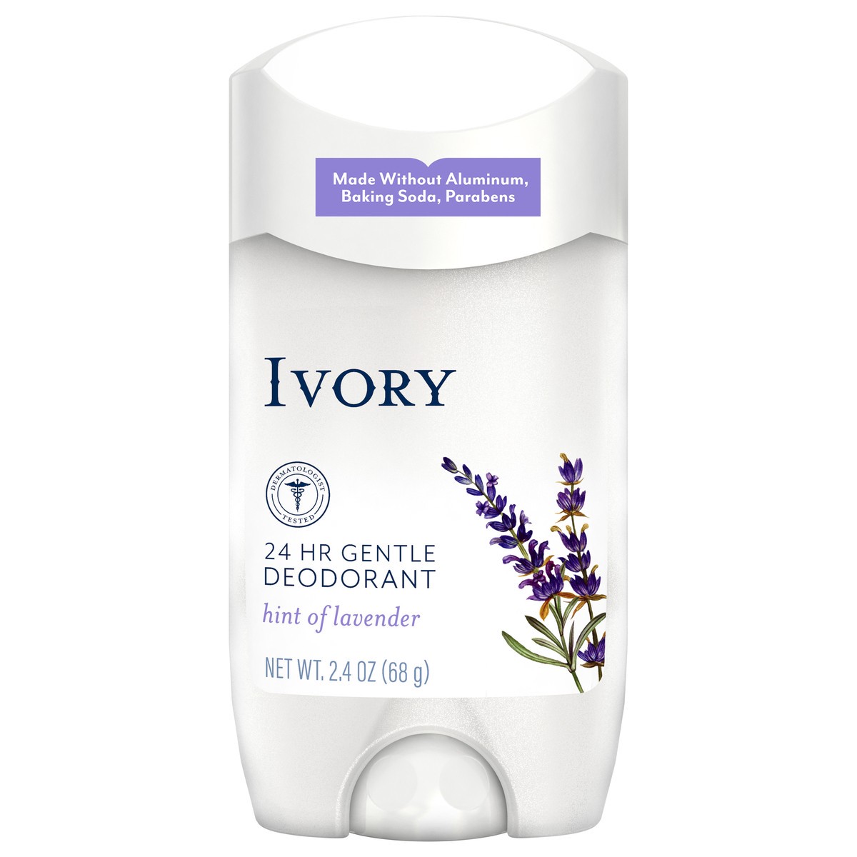 slide 1 of 9, Ivory Gentle Deodorant, Hint of Lavender, 2.4oz, 2.4 oz