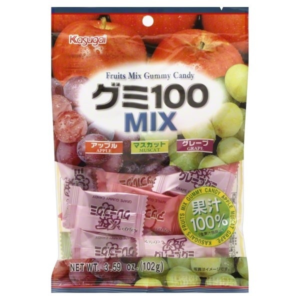 slide 1 of 1, Kasugai 100 Mix Fruits Mix Gummy Candy, 3.59 oz