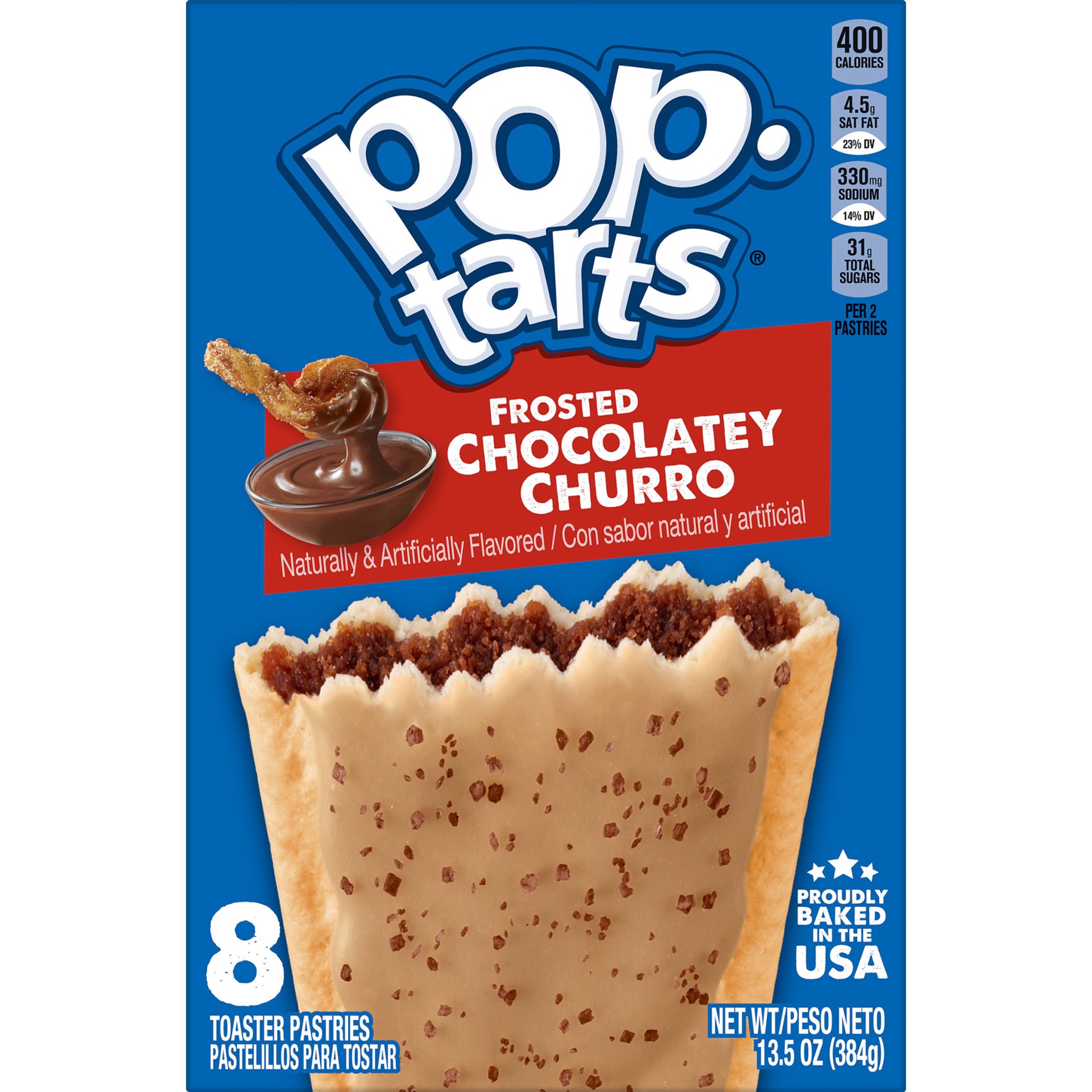 slide 3 of 5, Pop-Tarts Toaster Pastries, Chocolatey Churro, 13.5 oz, 4 Count, 13.5 oz
