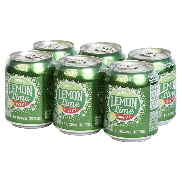 slide 1 of 1, Meijer Lemon Lime Soda Cans, 8 oz