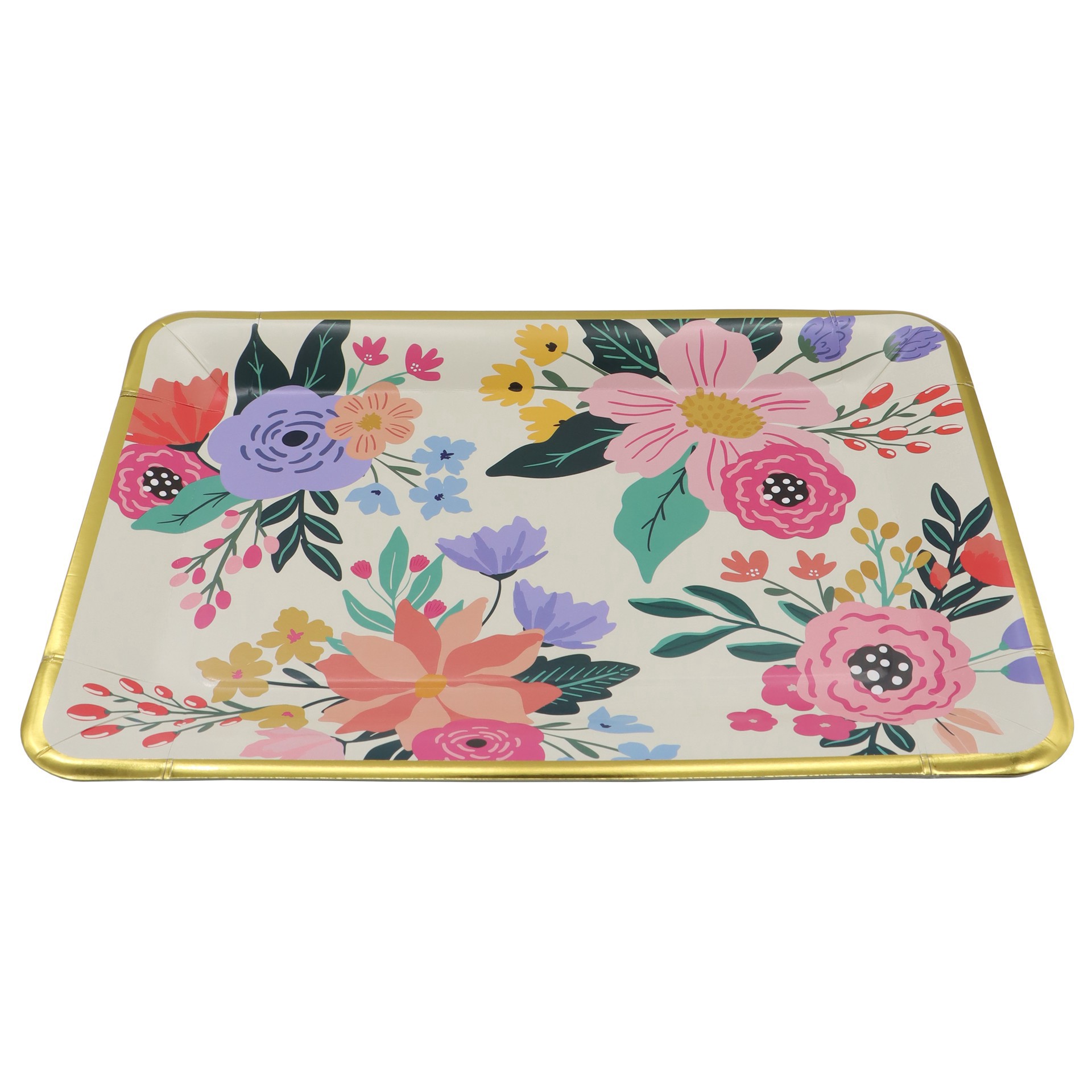 slide 3 of 3, 9" X 13" Flower Paper Serving Trays, 2ct. By Celebrate It, 2 ct