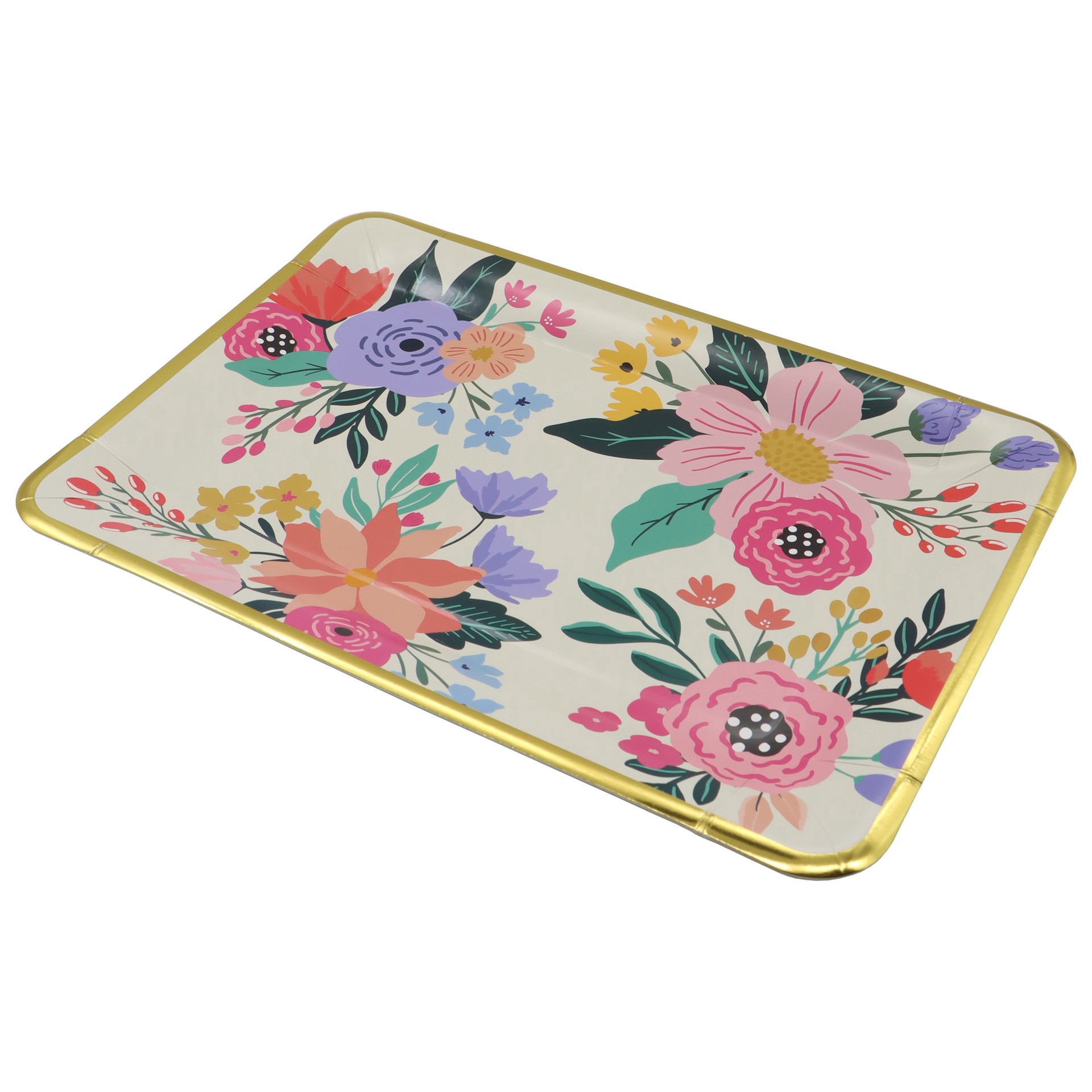 slide 2 of 3, 9" X 13" Flower Paper Serving Trays, 2ct. By Celebrate It, 2 ct
