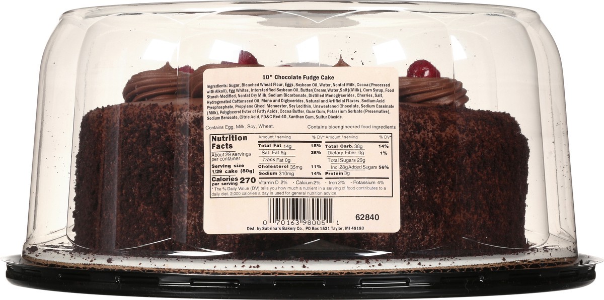 slide 6 of 13, Sabrina's Sabrinas Chocolate Fudge Cake, 80 oz