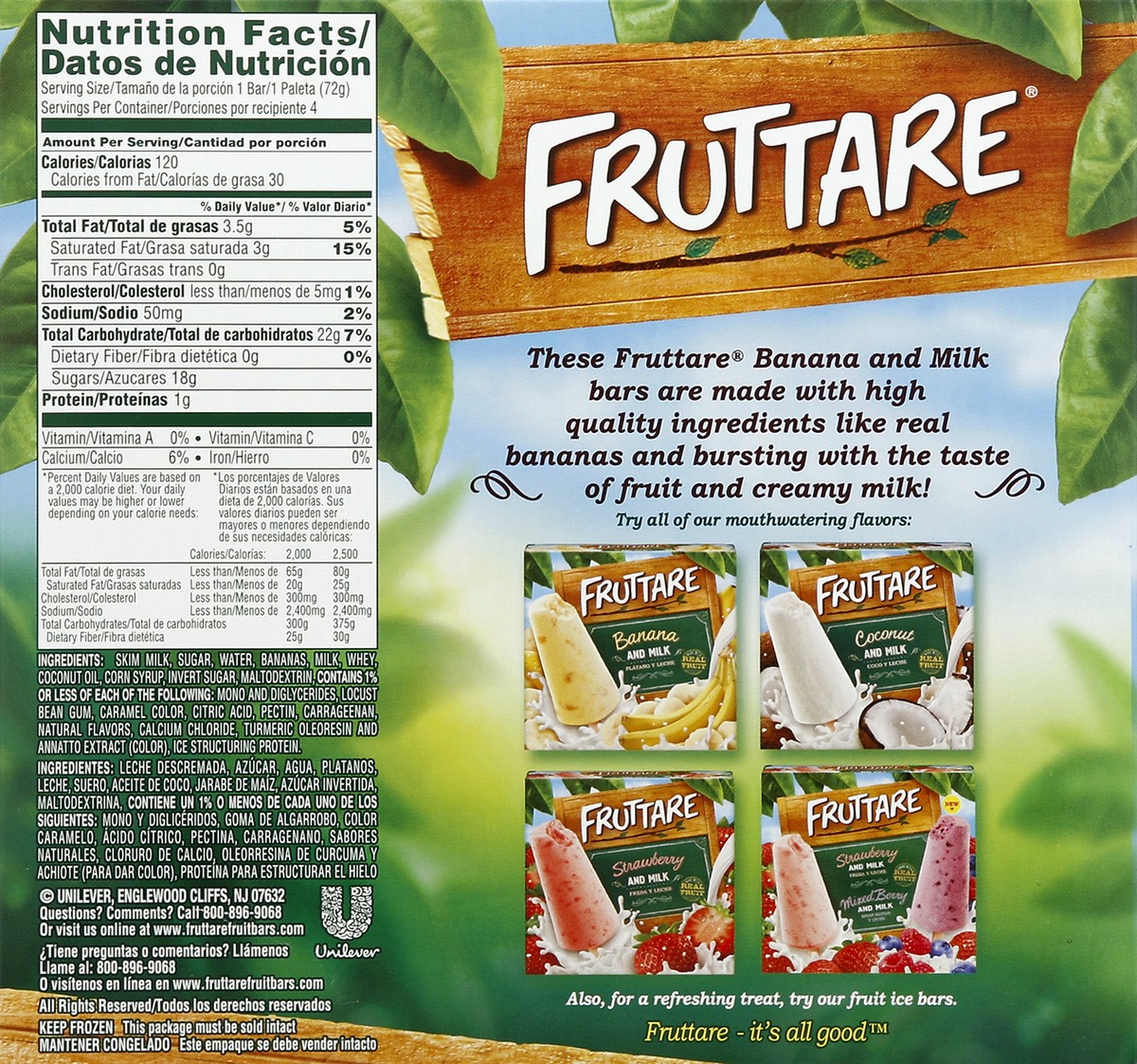 slide 6 of 6, Fruttare Banana and Milk, 6 ct