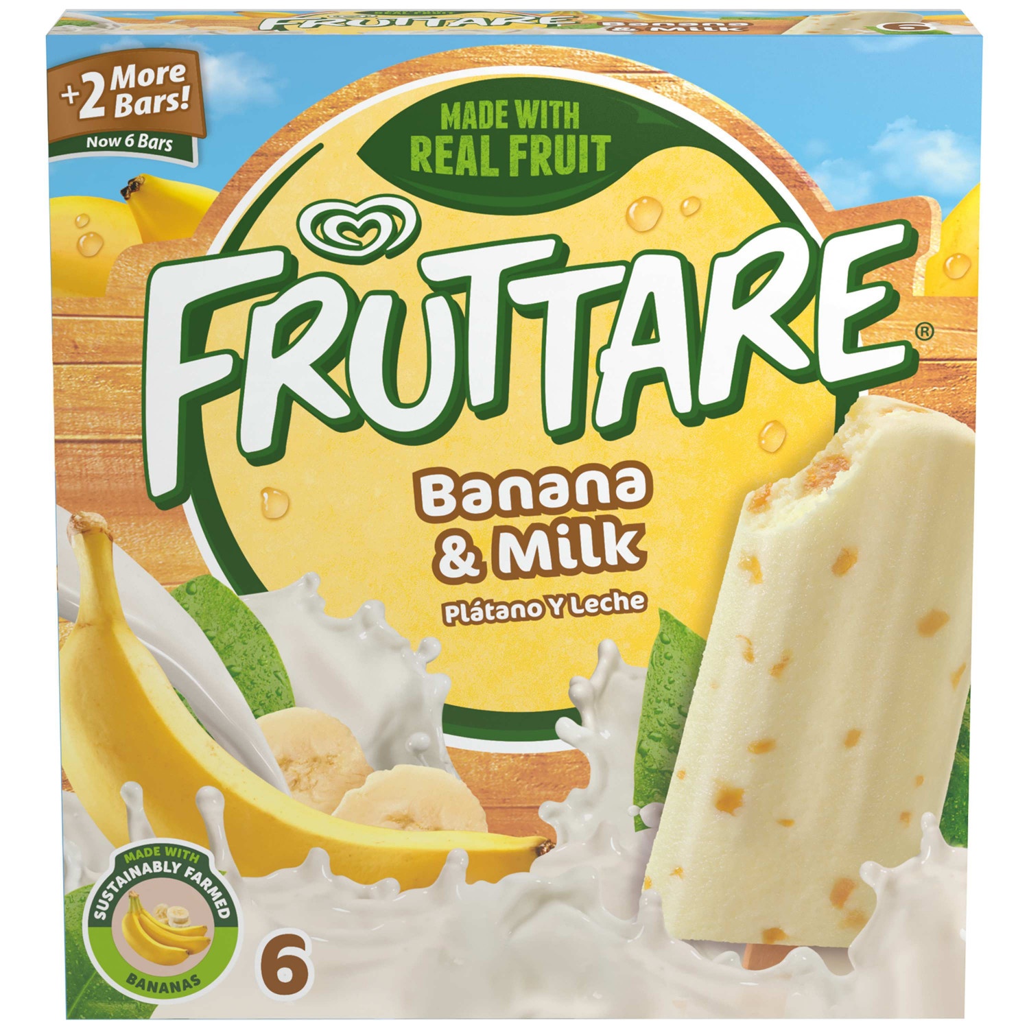 slide 1 of 1, Fruttare Banana and Milk, 6 ct
