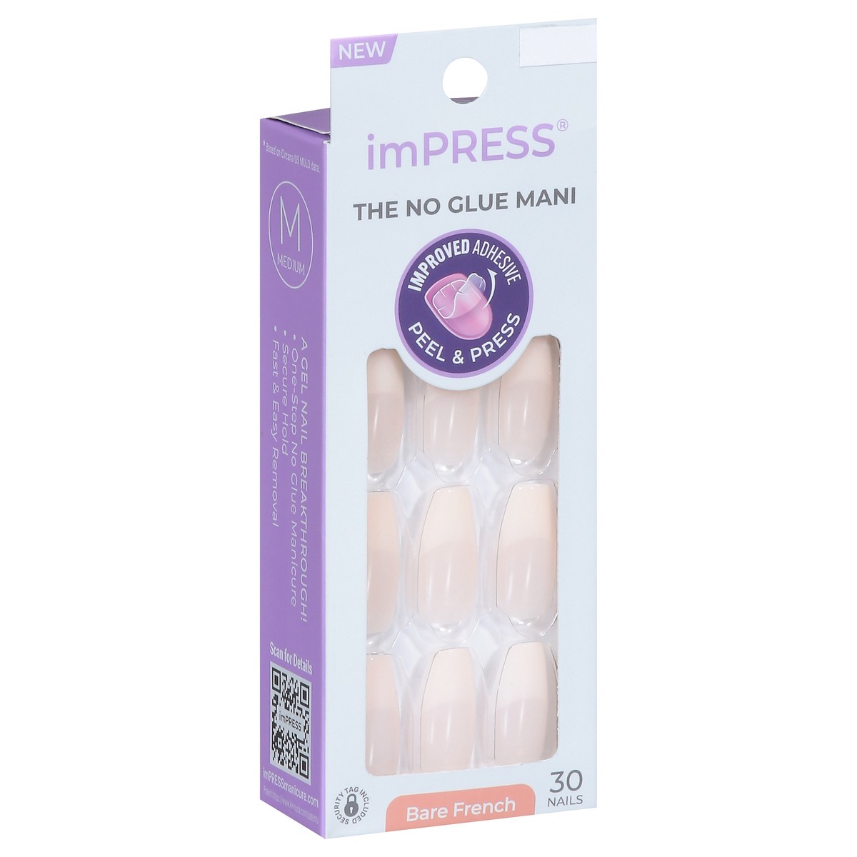 slide 8 of 9, imPRESS Bare French Nails 30 ea, 30 ct