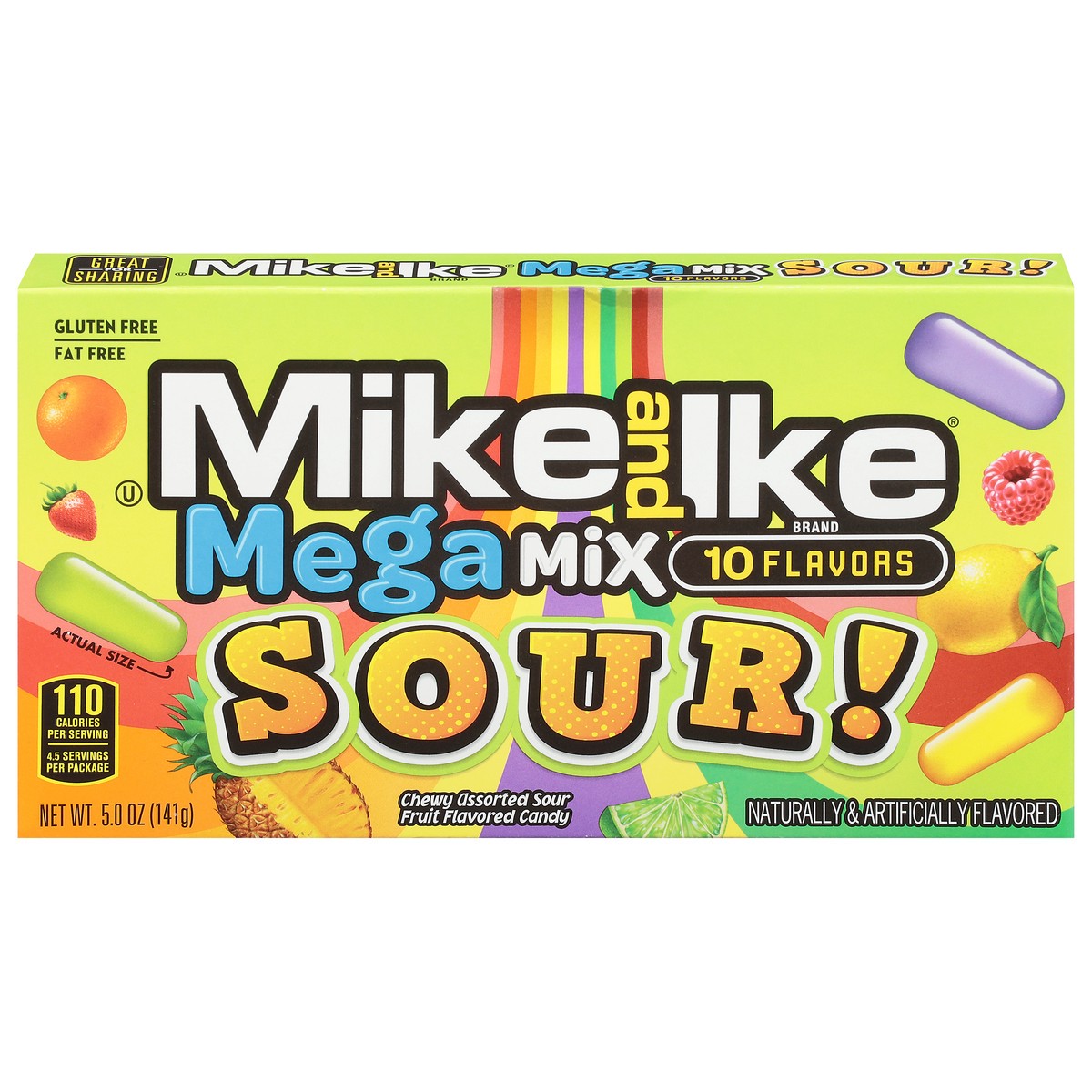 slide 8 of 14, MIKE AND IKE Mega Mix 10 Flavors Candy 5.0 oz, 5 oz