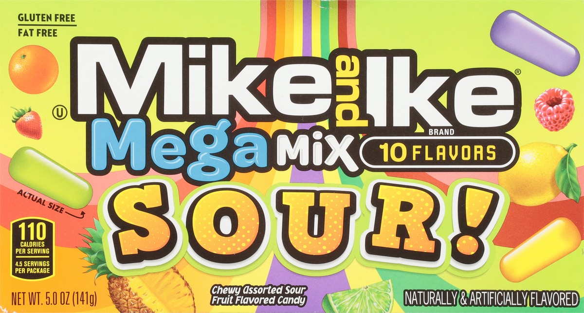 slide 13 of 14, MIKE AND IKE Mega Mix 10 Flavors Candy 5.0 oz, 5 oz