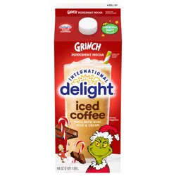 International Delight Home Alone Peppermint Mocha Iced Coffee, Creamy and Delicious Iced Coffee Drink Made with Real Milk, Cream and Cane Sugar, 64 FL OZ Carton