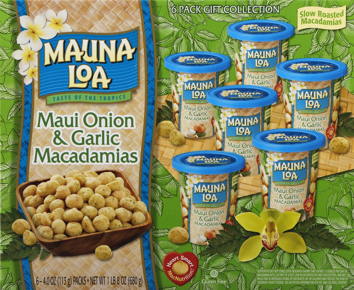 slide 9 of 10, Mauna Loa Maui Onion & Garlic Macadamia's, 6 ct; 24 oz