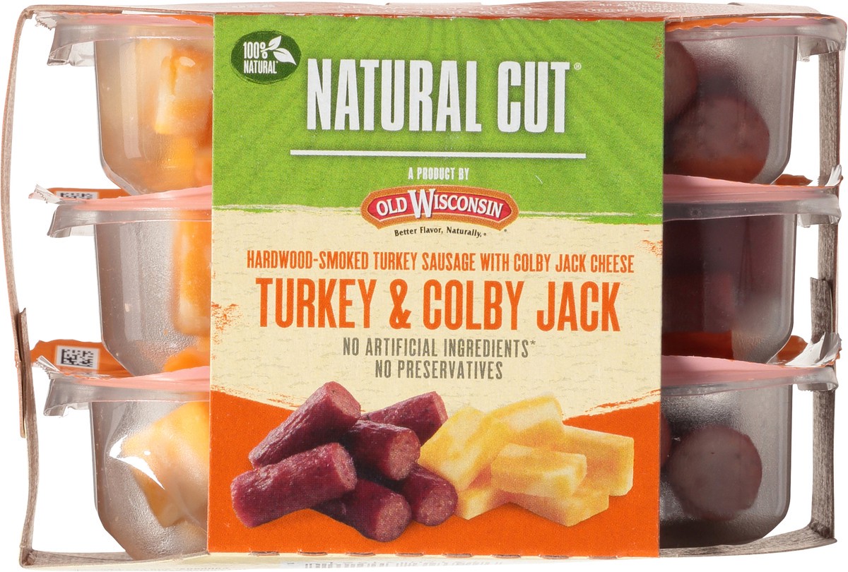 slide 9 of 9, Old Wisconsin Natural Cut Turkey & Colby Jack Snack Packs 3-1.5 oz. Packs, 3 ct