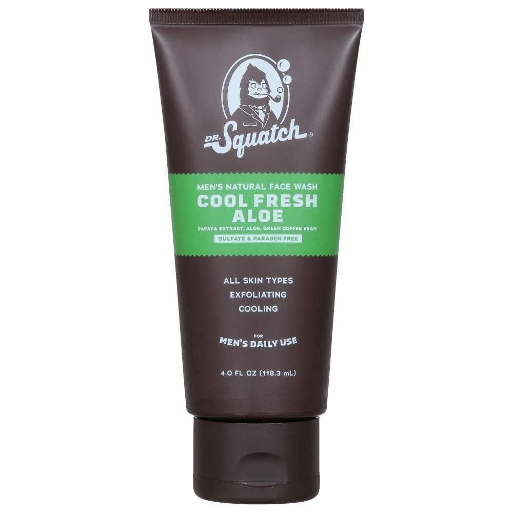 slide 1 of 4, Dr. Squatch Cool Fresh Aloe Men's Natural Face Wash, 4 fl oz