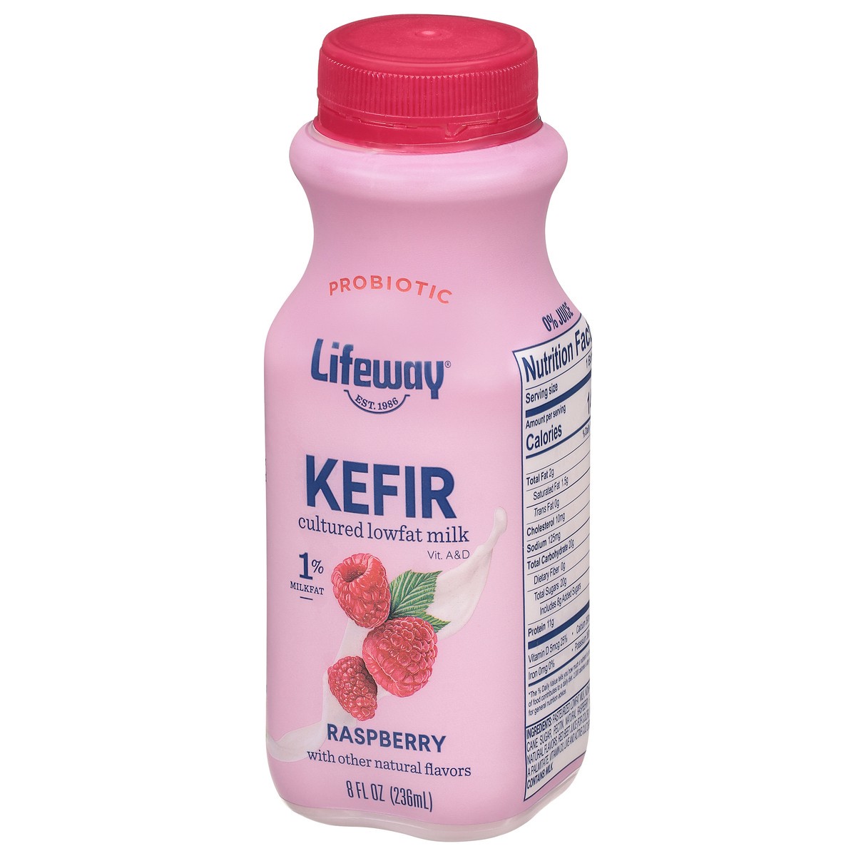 slide 4 of 9, Lifeway Low-Fat Raspberry Kefir, 8 fl oz