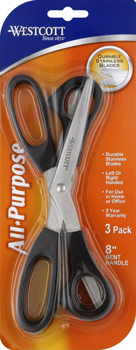 slide 2 of 2, Westcott Scissors, All Purpose, 3 ct