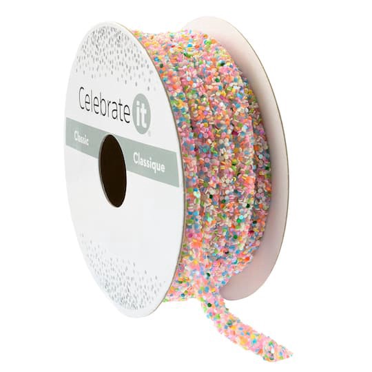 slide 1 of 2, 1/4" X 2yd. Glitter Rope Ribbon By Celebrate It Classic, 1/4 in x 2 yd