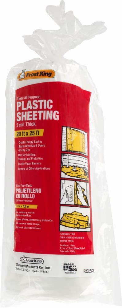 slide 2 of 2, Frost King All-Purpose 3-Milimeter Plastic Sheeting - Clear, 20 ft x 25 ft