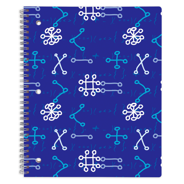 slide 1 of 1, Office Depot Brand Fashion Notebook, 8-1/2'' X 10-1/2'', Wide Ruled, 160 Pages (80 Sheets), Math, 80 ct