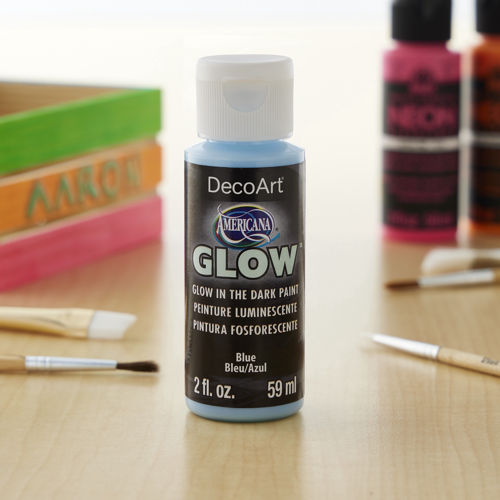 slide 2 of 3, Decoart Americana Glow Paint, 2 fl oz