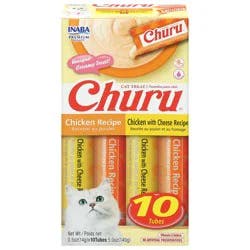 Inaba Churu Chicken Recipe/Chicken with Cheese Recipe Cat Treat - 10 x 0.5 oz Tubes