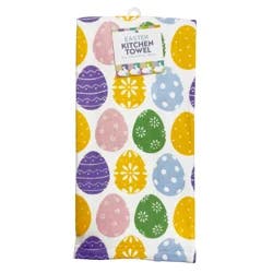 Meijer Corporate Seasonal Mcs Easter Watercolor Easter Eggs Printed Dual Purpose Kitchen Towel, 16 In X 26 In