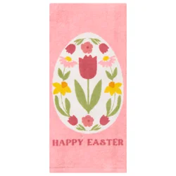 Meijer Corporate Seasonal Mcs Easter Egg Tulip Fiber Reactive Kitchen Towel, 16 In X 25 In