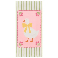 Meijer Corporate Seasonal Mcs Easter Goose Frame Stripe Print Dual Kitchen Towel, 16 In X 26 In