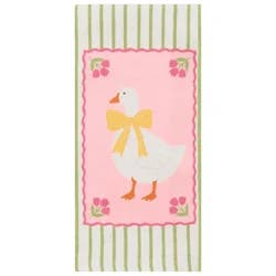 Meijer Corporate Seasonal Mcs Easter Goose Frame Stripe Print Dual Kitchen Towel, 16 In X 26 In