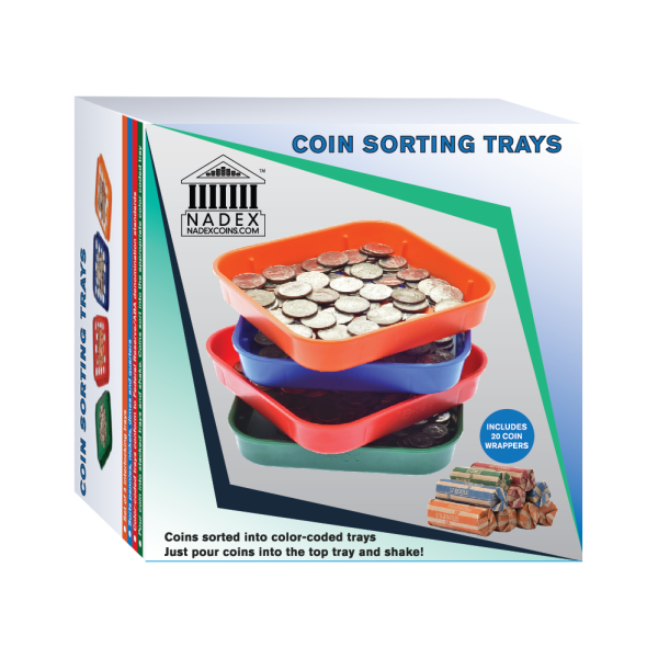 slide 3 of 3, Nadex Coin Sorting Trays, Assorted Colors, Pack Of 4 Trays, 4 ct