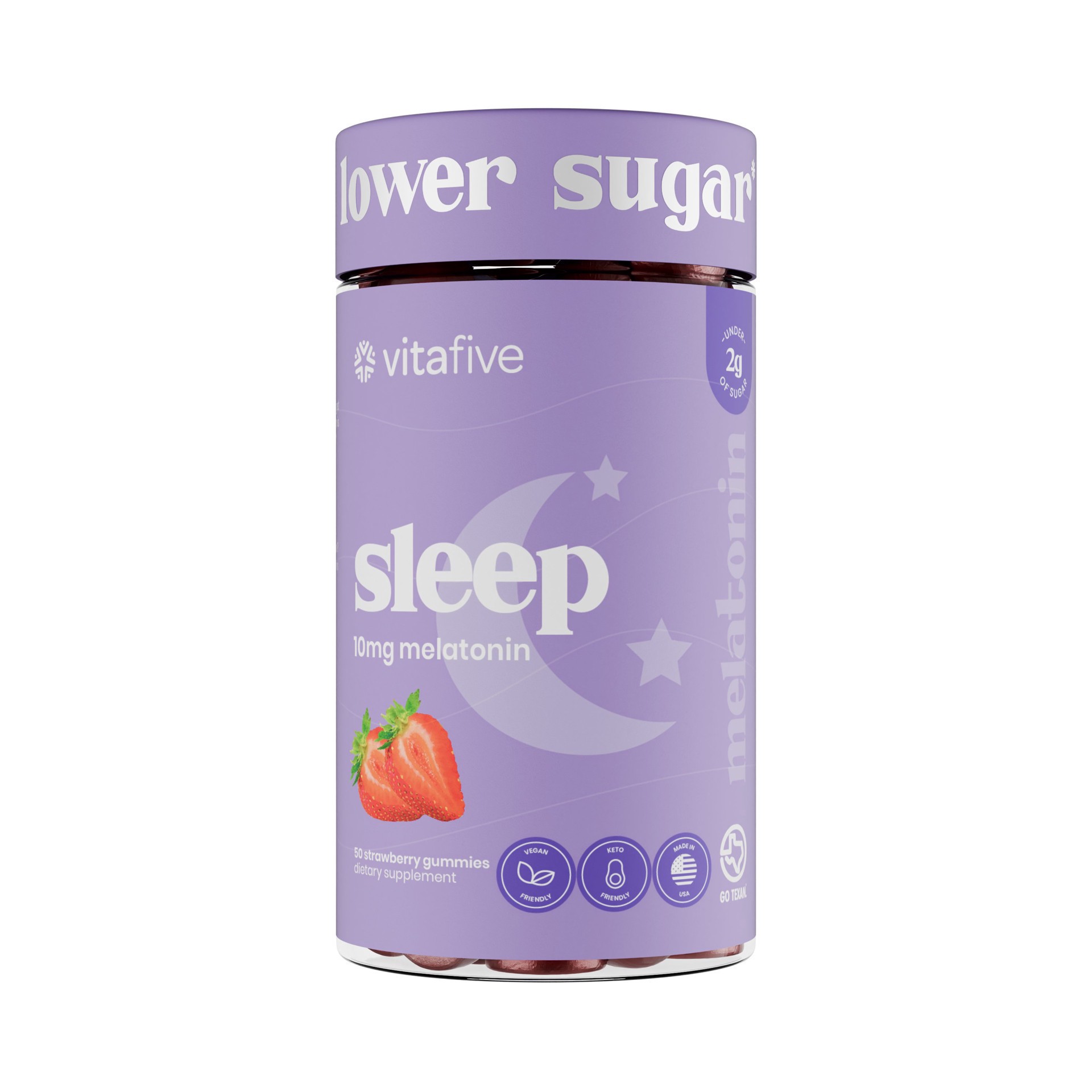 slide 1 of 1, Vitafive Low Sugar Melatonin, 50 ct