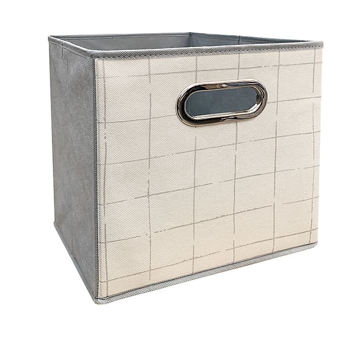 slide 1 of 1, Relaxed Living Gridlock Collapsible Bin - Grey, 11 in