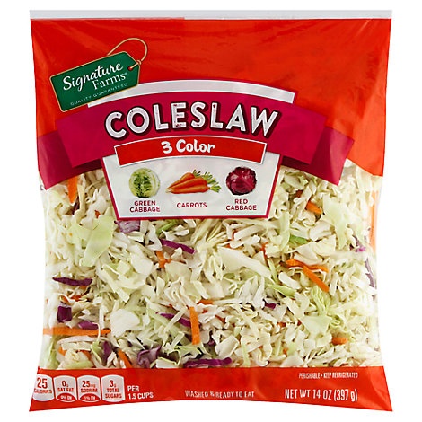 slide 1 of 1, Signature Farms Three Color Cole Slaw, 14 oz