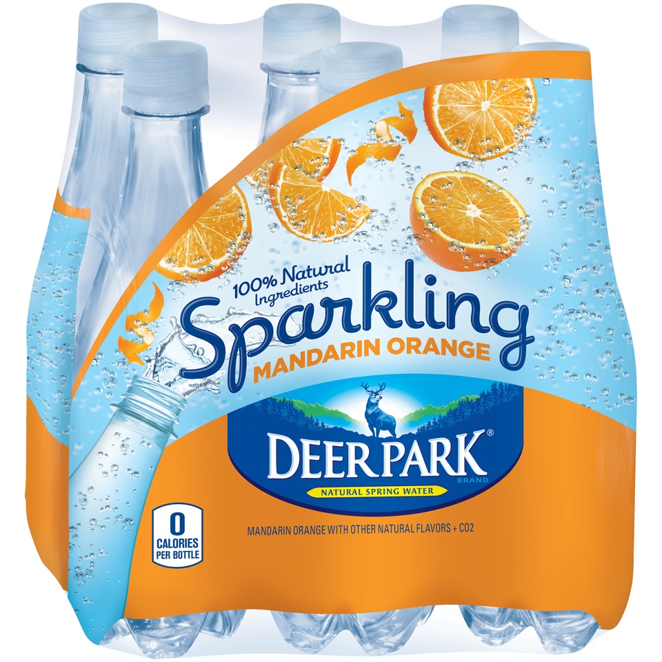 slide 1 of 1, Deer Park Sparkling Natural Spring Water - Mandarin (Orange), 16.9 oz