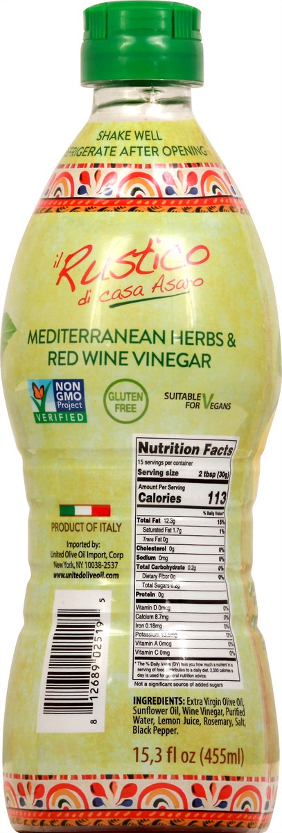 slide 7 of 11, Il Rustico Di Casa Asaro Mediterranean Herbs & Red Wine Vinegar Vinaigrette Dressing 15.3 oz, 15.3 oz