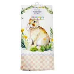 Meijer Corporate Seasonal Easter Brett The Bunny Printed Dual Purpose Kitchen Towel, 16 in x 26 in
