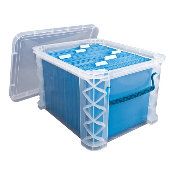 slide 2 of 2, Super Stacker Large Storage Box, 11-1/4""H x 14""W x 17-3/4""L, Clear, 1 ct