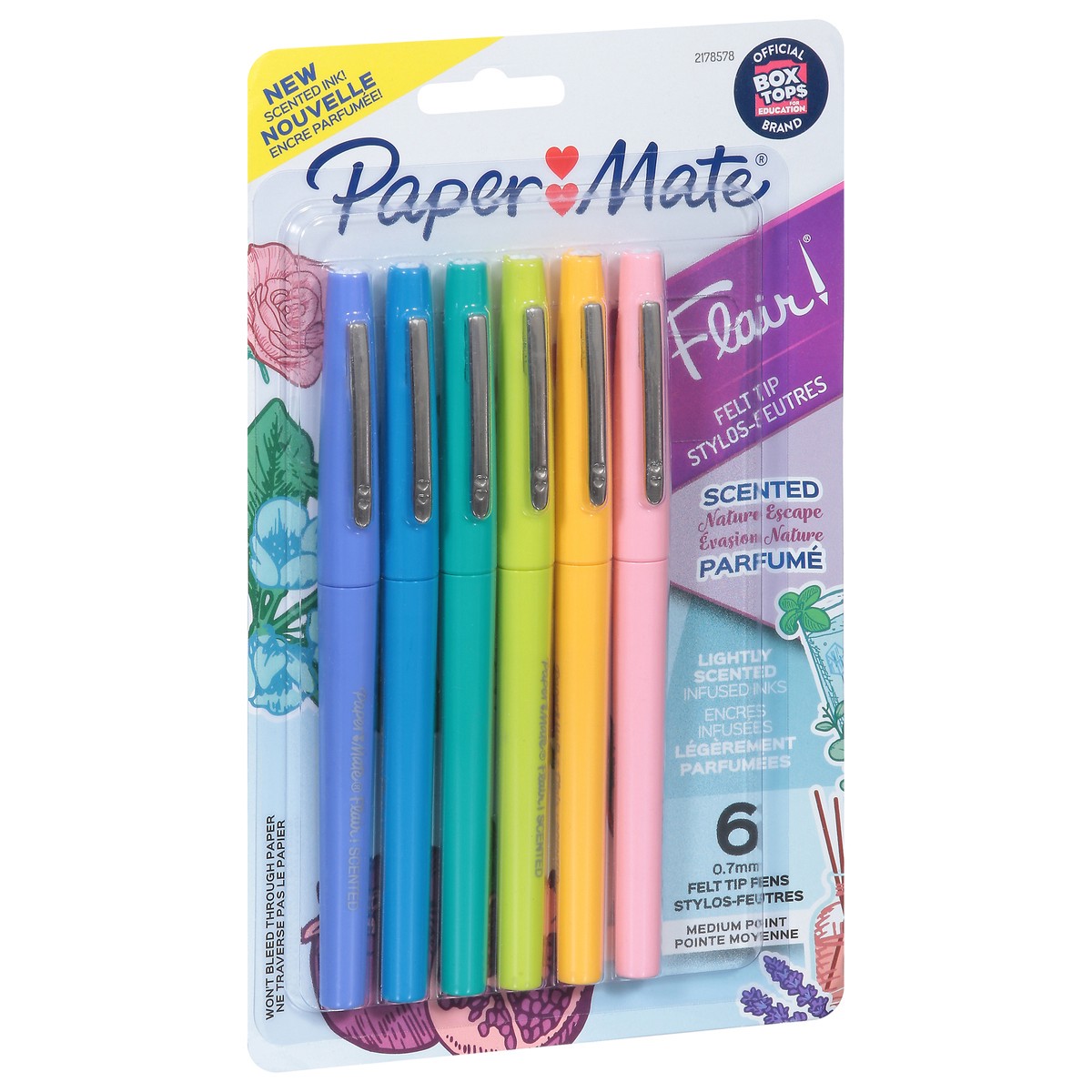 slide 13 of 13, Paper Mate 0.7mm Medium Point Felt Tip Nature Escape Pens 6 ea, 6 ct