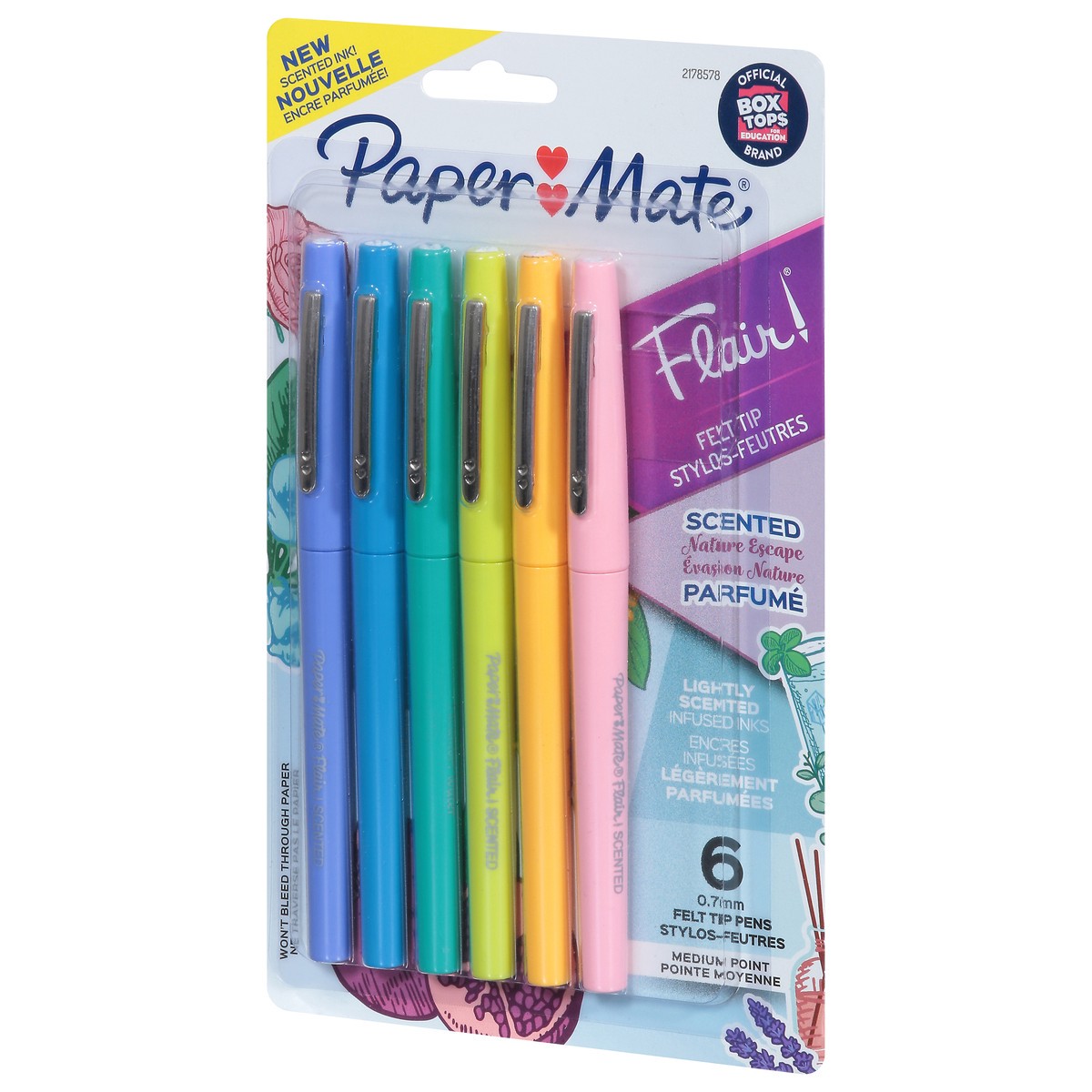 slide 7 of 13, Paper Mate 0.7mm Medium Point Felt Tip Nature Escape Pens 6 ea, 6 ct