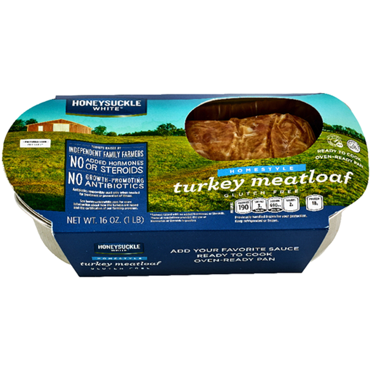 slide 1 of 1, Honeysuckle White Homestyle Turkey Meatloaf, 16 oz