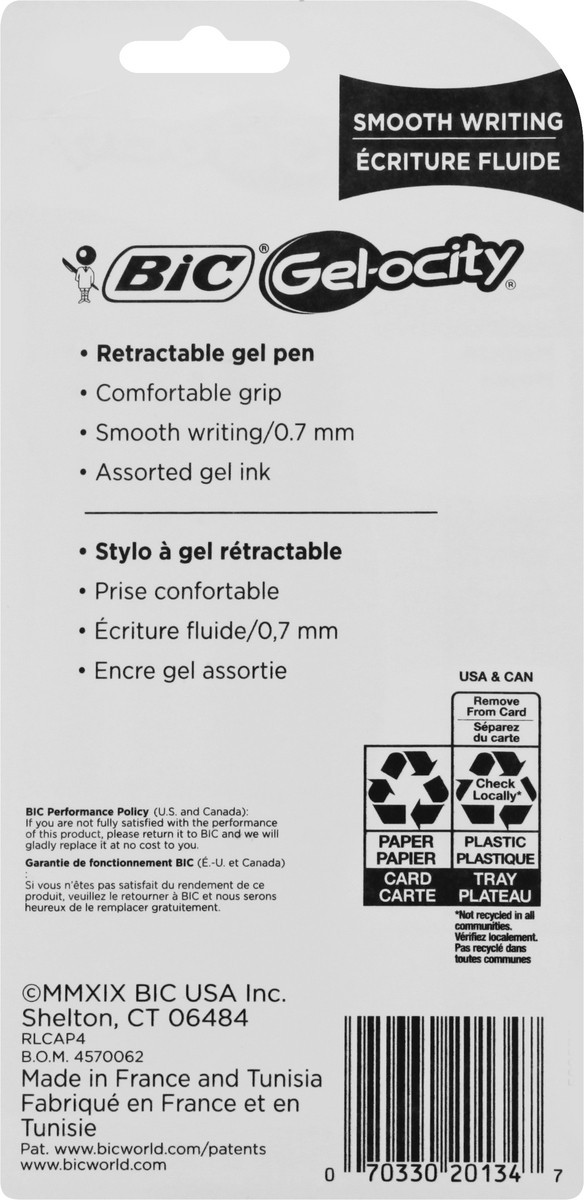 slide 5 of 9, BIC Gelocity Assorted Ink Original Medium (0.7 mm) Gel Pens 4 ea, 4 ct