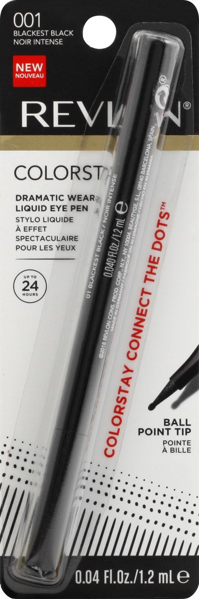 slide 3 of 9, Revlon Dramatic Wear Blackest Black 001 Ball Point Tip Liquid Eye Pen 0.04 oz, 0.04 oz