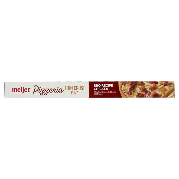 slide 12 of 29, Meijer Pizzeria Thin Crust BBQ Recipe Chicken Pizza, 17.96 oz