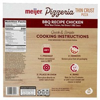 slide 19 of 29, Meijer Pizzeria Thin Crust BBQ Recipe Chicken Pizza, 17.96 oz