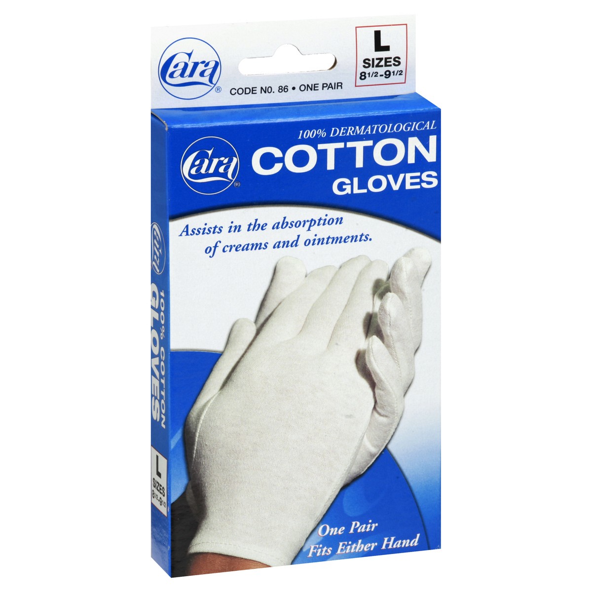 slide 2 of 8, Cara Cotton Gloves Large, 1 pair