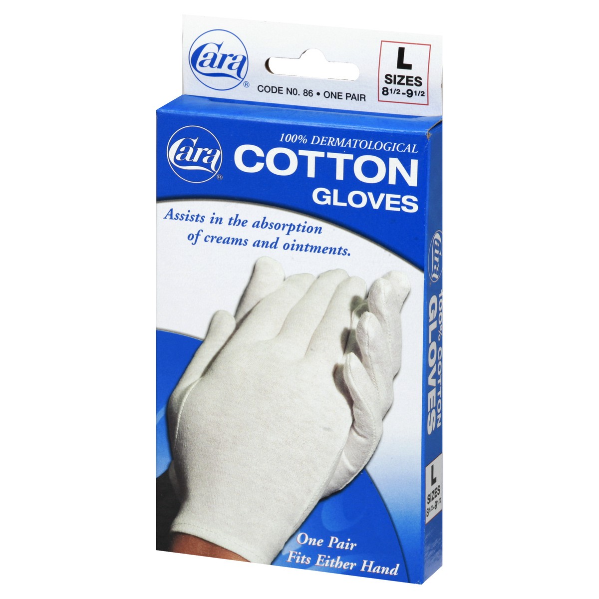 slide 5 of 8, Cara Cotton Gloves Large, 1 pair