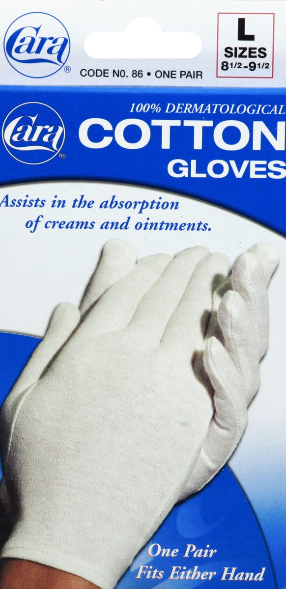 slide 4 of 8, Cara Cotton Gloves Large, 1 pair